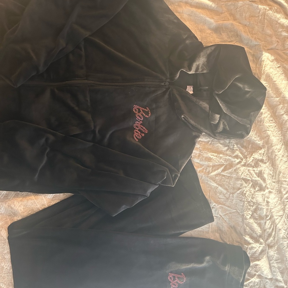 Black Barbie Hoodie and Pants Set xl